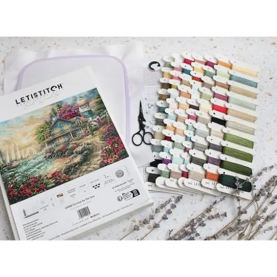 LetiStitch Sunrise by the Sea Counted Cross Stitch Kit {12}