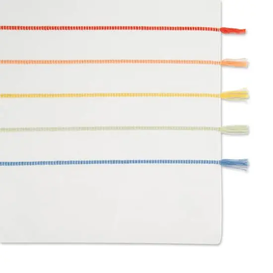 DII&reg; Stripe Tassel Placemats, 4ct. Rainbow {4}