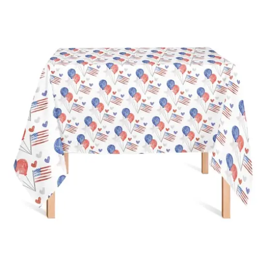Patriotic Icons Pattern Tablecloth, 58" x 58" {3}