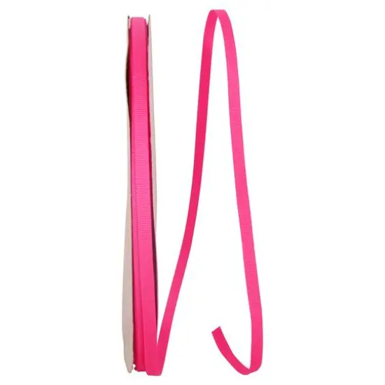 JAM Paper 1/4" Grosgrain Texture Ribbon Shocking Pink {1}