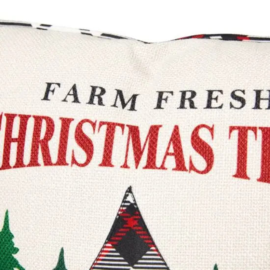 Glitzhome&reg; Farm Fresh Heavy Cotton Christmas Tree Throw Pillow {6}