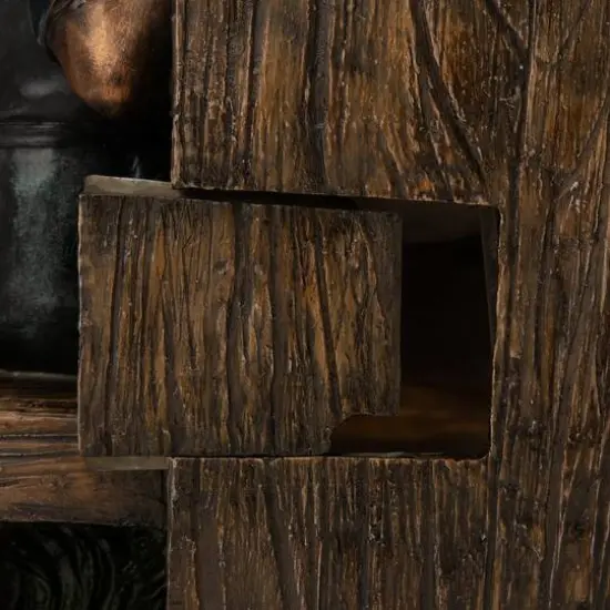 Glitzhome&reg; 25" Polyresin Boy and Girl Sculptural Outdoor Fountain {6}