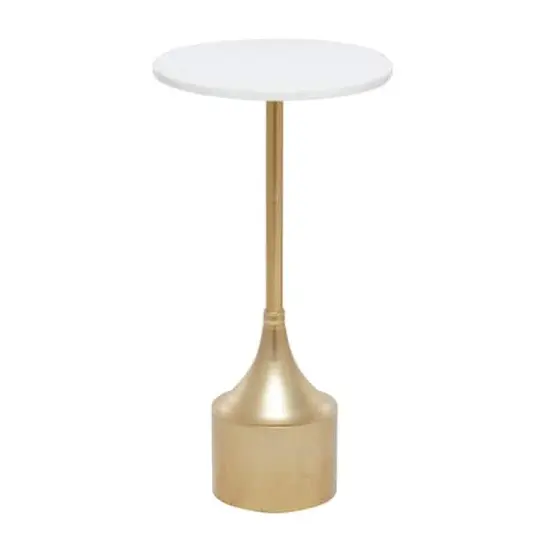 25" Gold Iron Contemporary Accent Table {3}