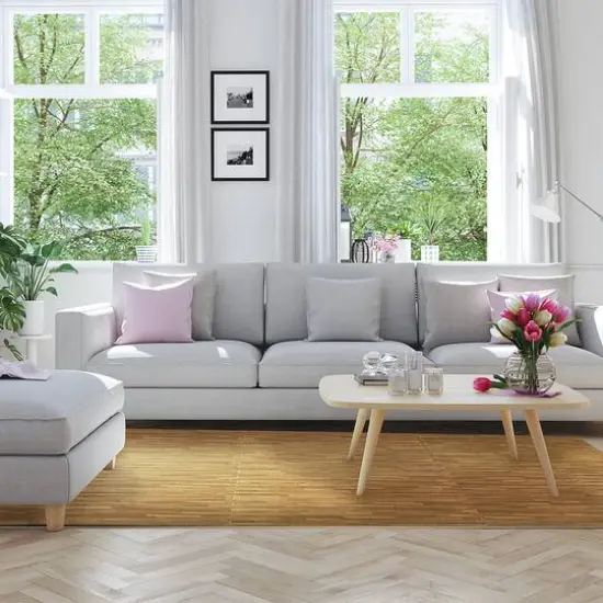 Sorbus 24" Interlocking Floor Tile Mats, 12ct. Light Brown {5}