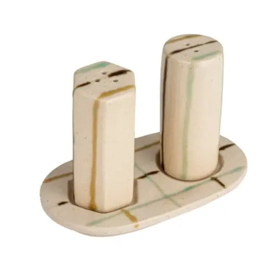 Hello Honey&reg; Multicolor Artisanal Harmony Salt & Pepper Shaker Set on a Tray {1}