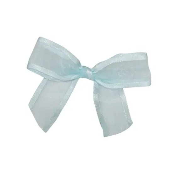 JAM Paper 7/8" Sheer Satin Edge Twist Tie Bows, 100ct. Light Blue {1}