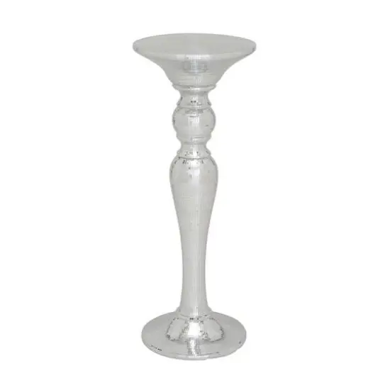 3ft. Silver Polystone Glam Pedestal Table {1}