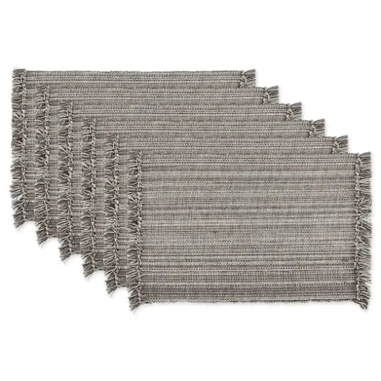 DII&reg; Variegated Gray Fringe Placemats, 6ct. {1}