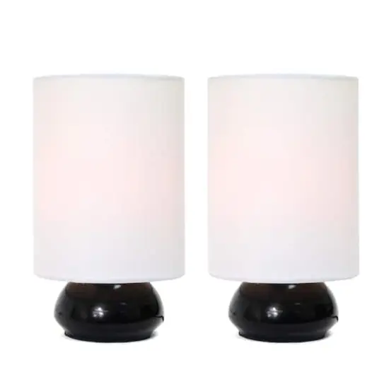 Simple Designs&trade; Gemini Colors 2-Pack Mini Touch Table Lamp Set Black and White {6}
