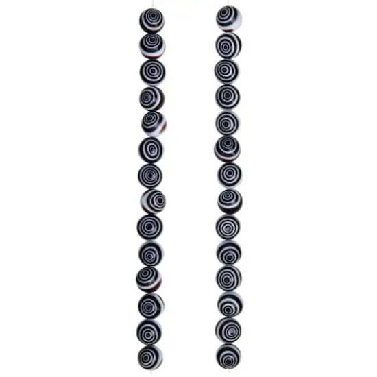 Black & White Eye-Dot Glass Round Beads, 10mm by Bead Landing&trade; {4}