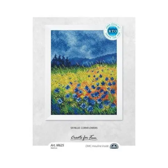 RTO Sky Blue Cornflowers Cross Stitch Kit {3}