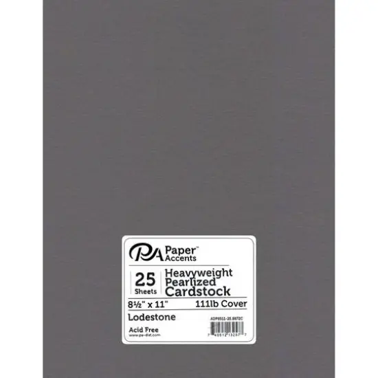 PA Paper&trade; Accents 8.5" x 11" Pearlized 111lb. Cardstock, 25 Sheets Lodestone {1}