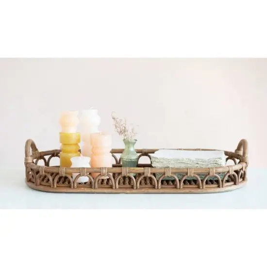 Hello Honey&reg; Hand-Woven Rattan Tray with Handles {4}
