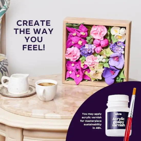 OKTO DIY Wood & Craft Inspiration Flowers Clay Kit {5}