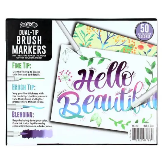 ArtSkills&reg; Fine & Brush 50 Color Dual Tip Marker Set {4}