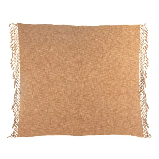 Hello Honey&reg; 60" Bohemian Cotton Slub Throw with Crochet & Fringe {5}