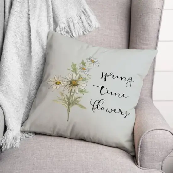 Spring Flowers 18" x 18" Throw Pillow {4}