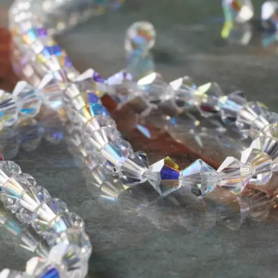 Preciosa Glass Crystal Bicone Beads, 4mm by Bead Landing&trade; Crystal AB {3}