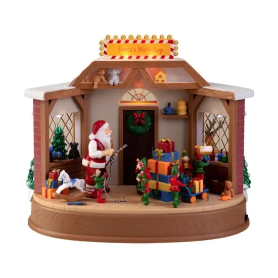 8" Animated & Musical LED Santa's Workshop {1}