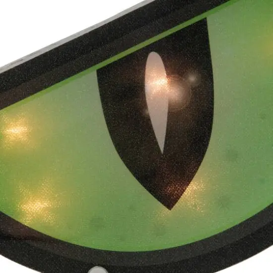 20" Lighted Green Eyes Halloween Window Silhouette Decoration {5}