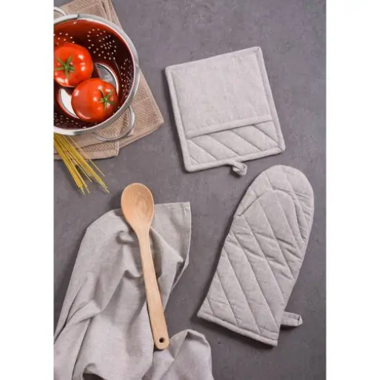 DII&reg; Solid Chambray Oven Mitts, 2ct. Gray {5}
