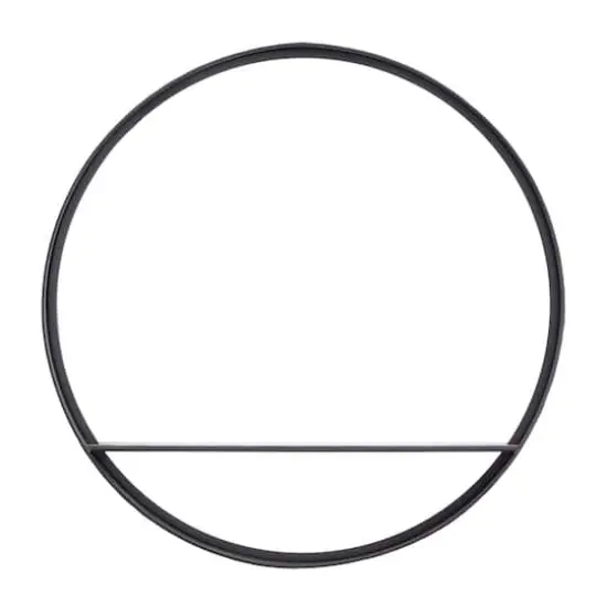 Black Iron Contemporary Wall Mirror, 24" x 24" x 5" {3}