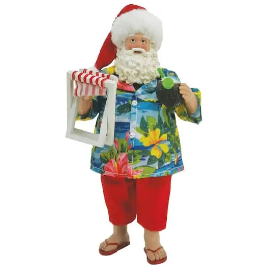 Santa's Workshop 10" Beach Santa & Chair Figurine {1}