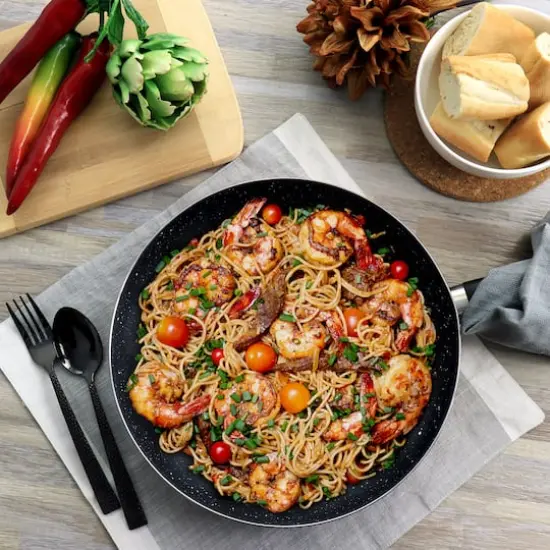 Oster Luneta 11.5" Blue Aluminum Nonstick Frying Pan {5}