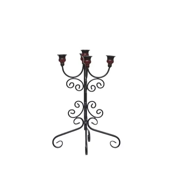 16.25" Black Scrollwork Metal Tabletop Candelabra by Ashland® {3}