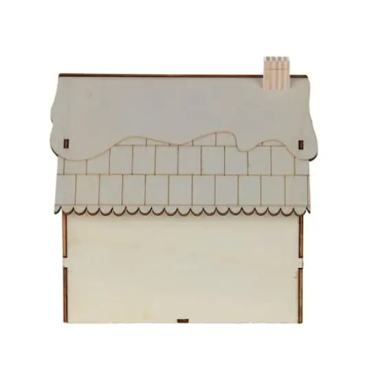 6" Unfinished Snowy House DIY LED Wood D&eacute;cor by Make Market&reg; {6}