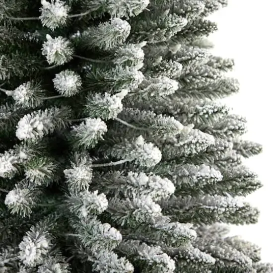 12ft. Pre-Lit Flocked Artificial Pencil Christmas Tree, Clear Lights {6}