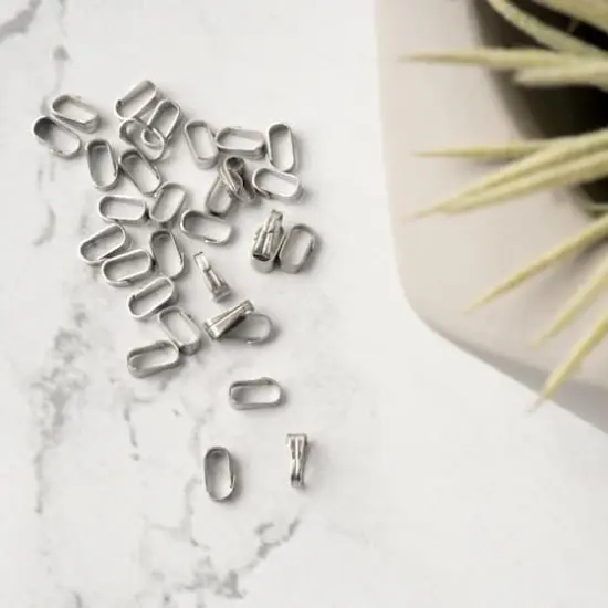 6mm Pinch Bails, 30ct. by Bead Landing&trade; Stainless Steel {4}