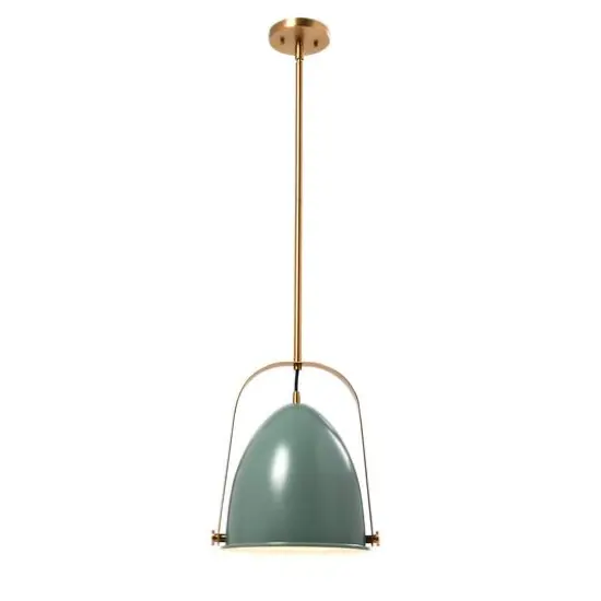 Hello Honey® 5.9ft. 2-Tone Metal Ceiling Light Sage and Brushed Gold {10}