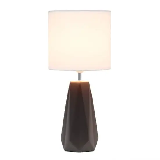 Simple Designs Ceramic Prism Table Lamp Brown {3}