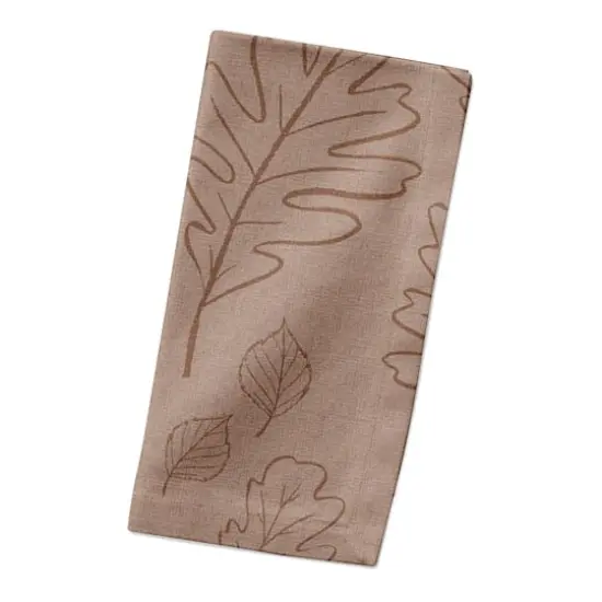 Dusty Rose Large Leaf Pattern Cotton Twill Napkin {3}