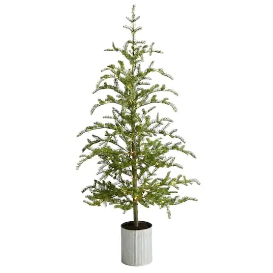 5.5ft. Pre-Lit Pine Artificial Christmas Tree in Decorative Planter, Clear Lights {1}