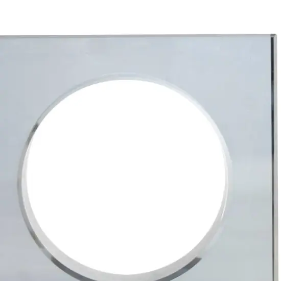 6" Silver Crystal Geometric Square Bookends with Circle Cut Outs Set {9}