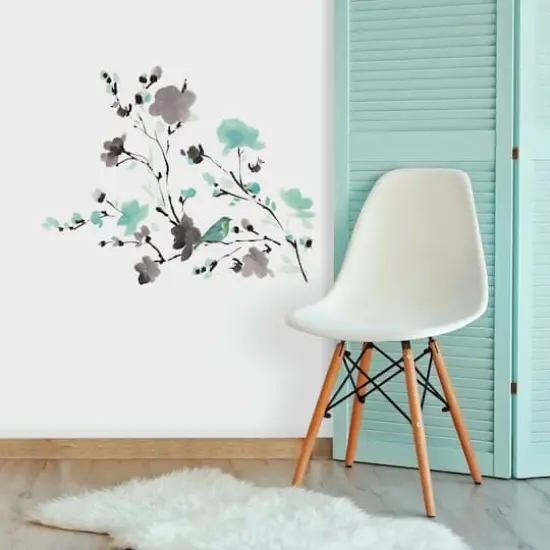 RoomMates Blossom Watercolor Bird Branch Peel & Stick Wall Decals {5}