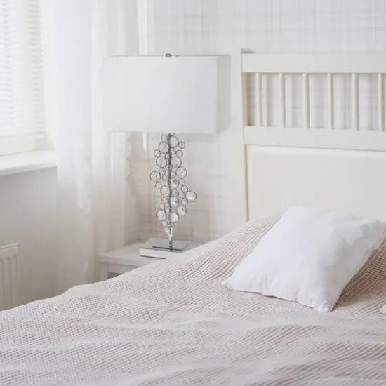 Lalia Home 26" Crystal Glitz and Chrome Table Lamp with White Shade {6}