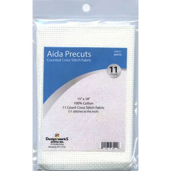 Design Works&trade; Gold Quality 11 Count White Aida Cloth, 15" x 18" {1}