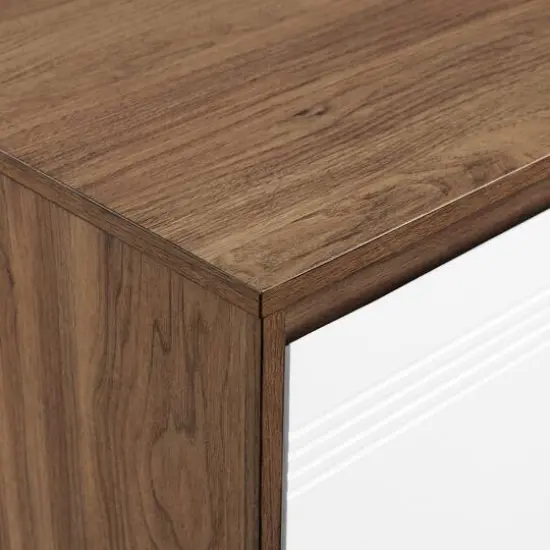 Walker Edison English Oak/White 2 Door Accent Cabinet {7}