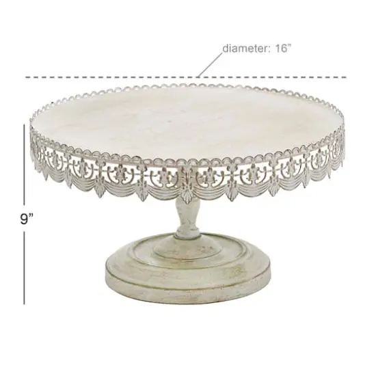 16" White Iron Farmhouse Cake Stand {7}