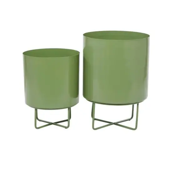 Green Modern Planter, Set of 2" 16", 13" {8}