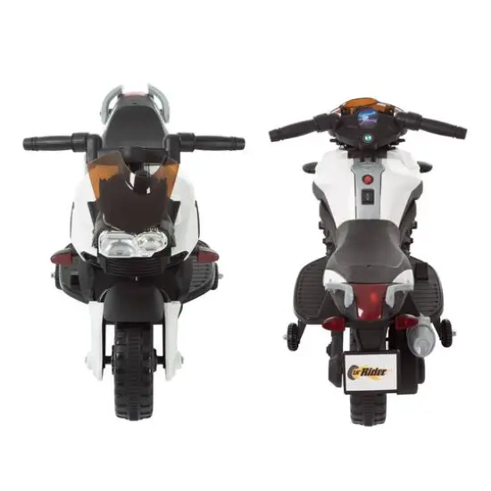 Toy Time Ride-On 2 Wheel Motorcycle White {6}