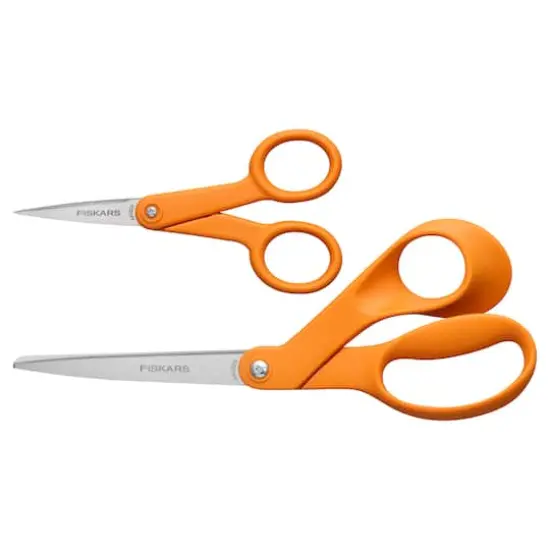 Fiskars&reg; 8" & No.5 Micro-Tip&reg; Orange-Handled Scissors Set {1}