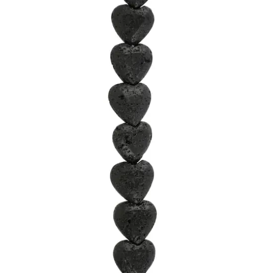 Black Lava Heart Beads, 10mm by Bead Landing&trade; {1}