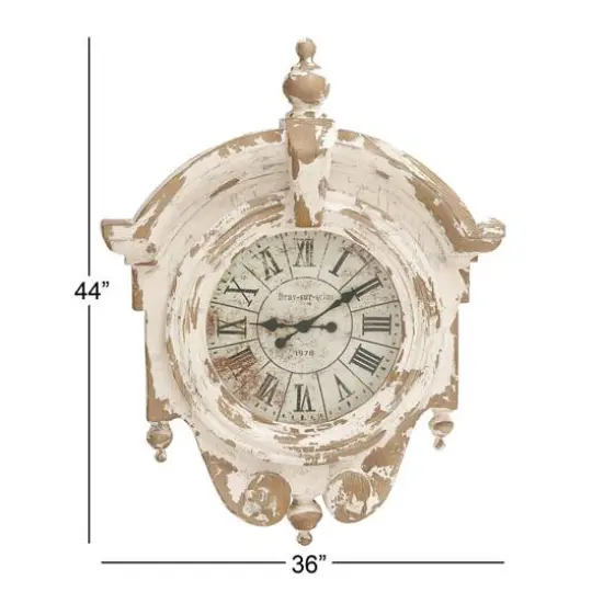 Light Brown Vintage Fiberglass Wall Clock, 44" x 34" {8}