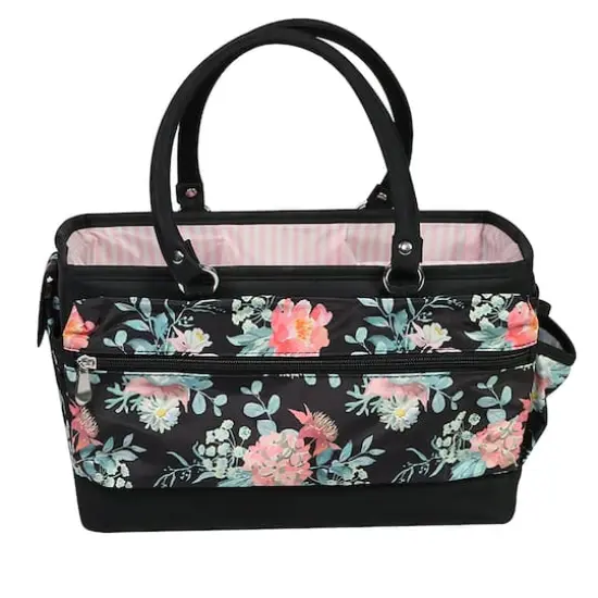 Everything Mary Black & Floral Deluxe Store & Tote Craft Organizer {10}