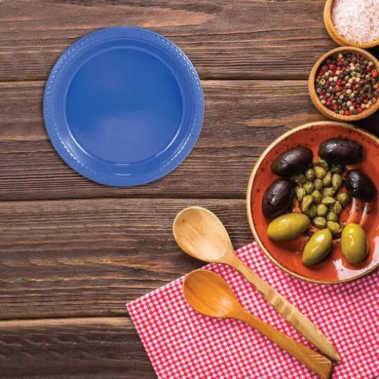 JAM Paper 7" Plastic Party Plates, 20ct. Blue {3}