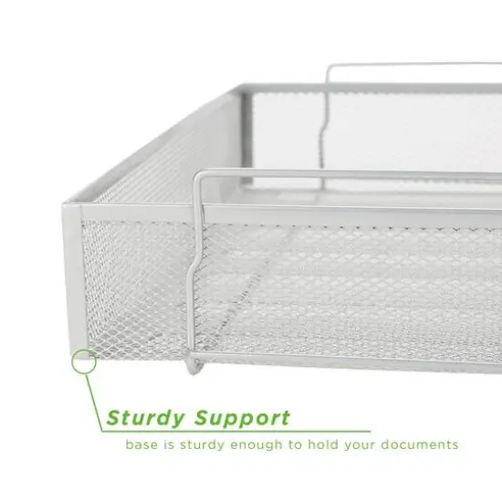 Mind Reader Stackable Metal Mesh Tray & Desk Document Organizer Set Silver {10}